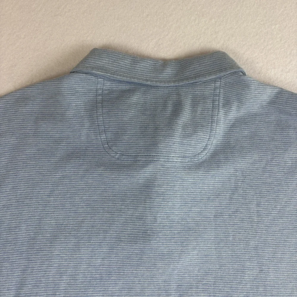Tommy Bahama Polo Shirt Mens Large Golf Casual Cotton Blue Striped Short Sleeve